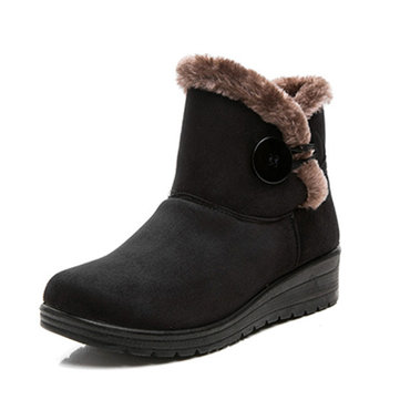 Les femmes d'hiver des bottes de neige chauds faux suède fourrure bottines de neige 